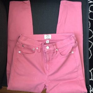 J.Crew 8”toothpick High Waist skinny Jeans sz 26,0,2 in watermelon pink